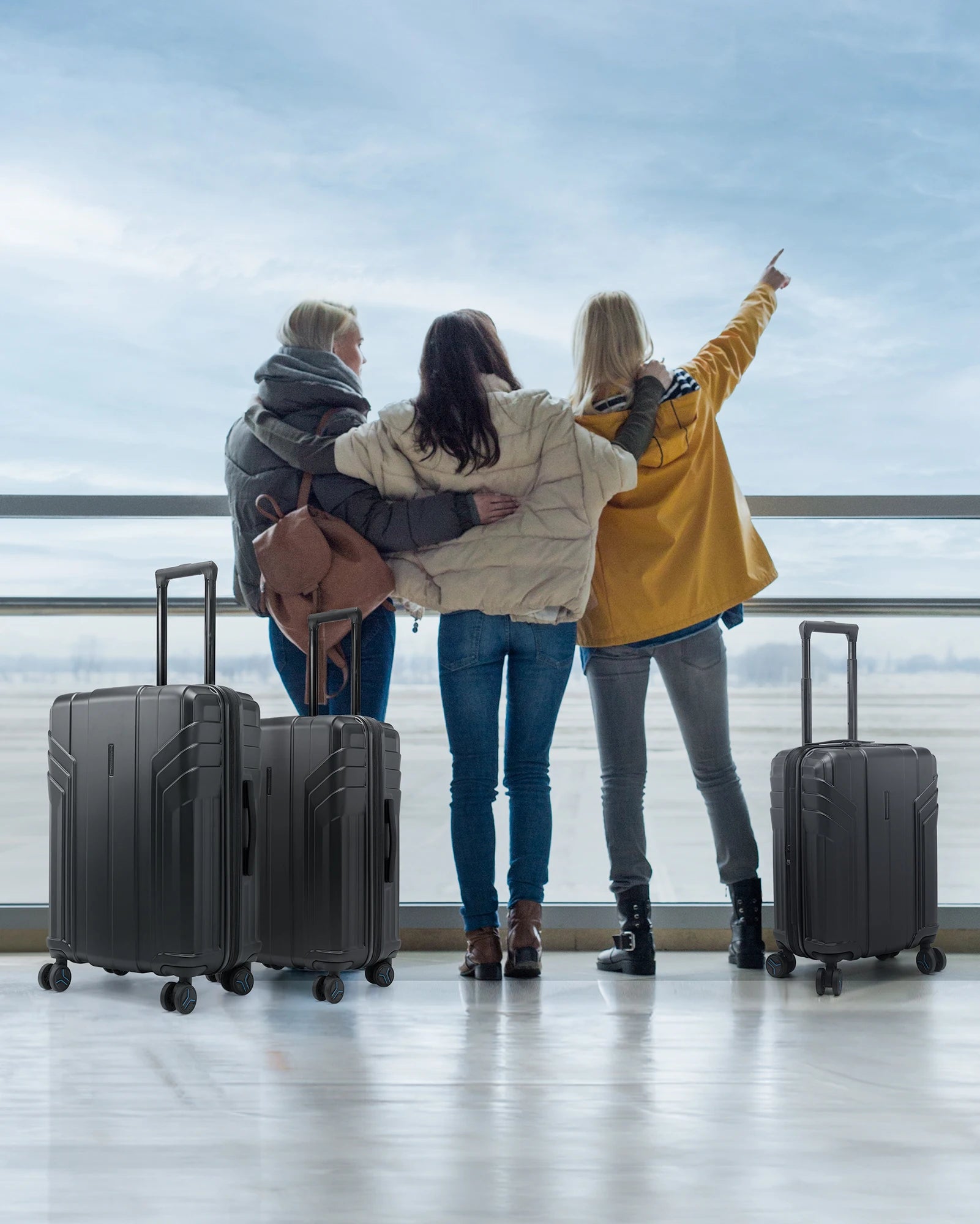 Ensemble de bagages BAGSMART 3 pièces avec serrure TSA Valises à coque rigide Spinner Bagages de voyage familiaux légers et durables 20 24 28 pouces