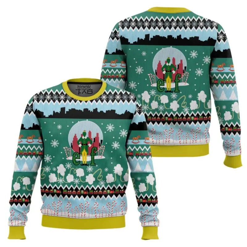 Buddy the Elf Ugly Sweater for Men 2025 New Winter Warm Cozy Holiday Party Funny Xmas Pullover Family Christmas Gift Sweater