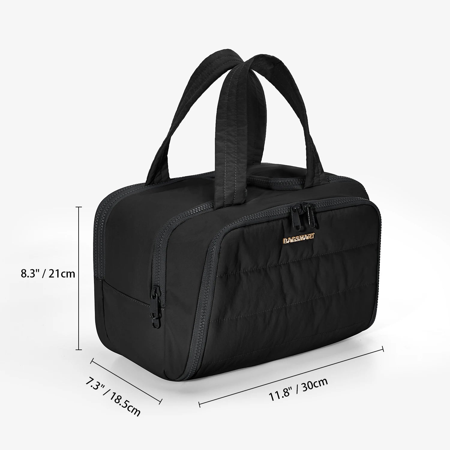 BAGSMART Trousse de maquillage pour femme, grande capacité, sac de rangement léger, grand sac de rangement pour maquillage, essentiels de voyage