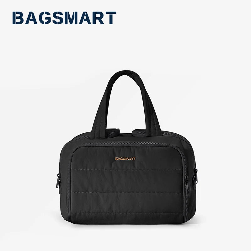 BAGSMART Trousse de maquillage pour femme, grande capacité, sac de rangement léger, grand sac de rangement pour maquillage, essentiels de voyage