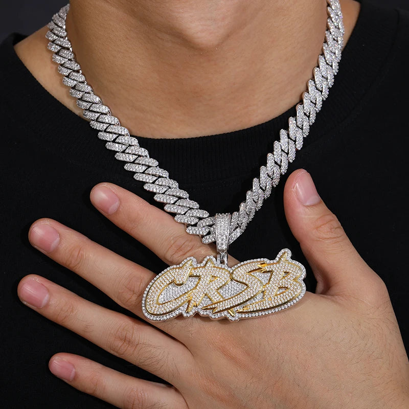 High Quality Styles Letter Pendant Silver 925 Moissanite Iced Out Custom Name Necklace For Men Hip Hop Jewelry Gifts