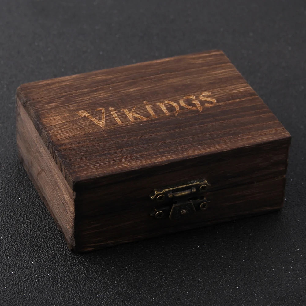 Viking Runes Beads Bracelet Rune (with wooden gift box)