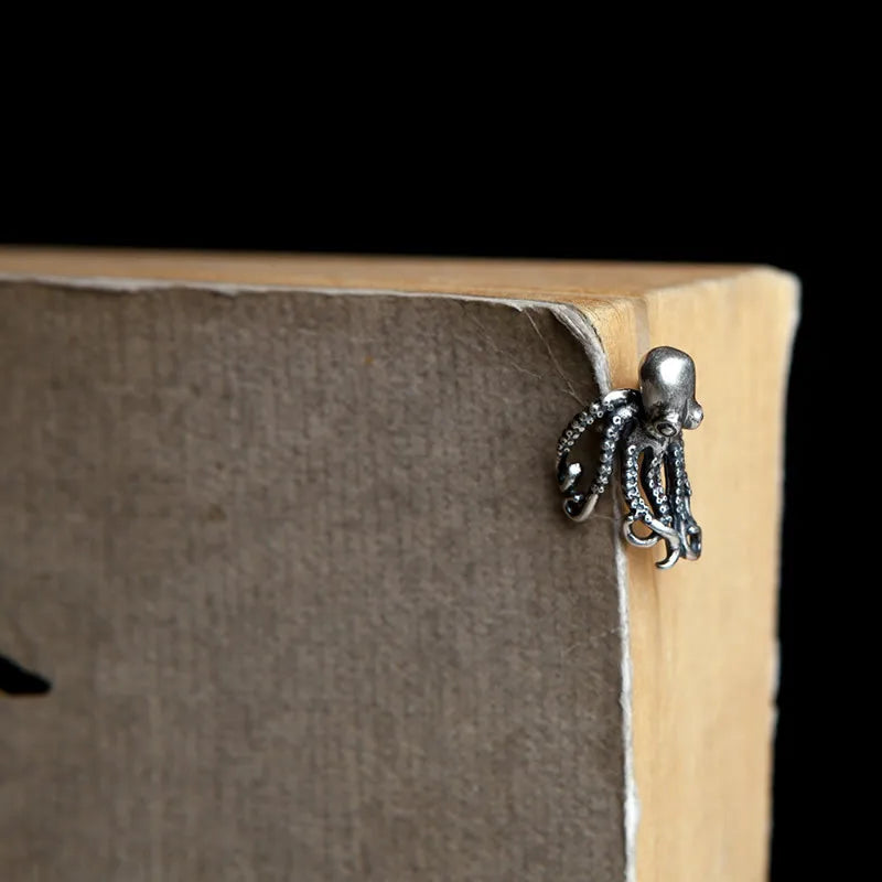 MKENDN Ocean Style S925 Big Octopus Ear Cuffs Vintage Ear Bone Clip Earrings For Women Men No Piercing Fake Cartilage Earrings