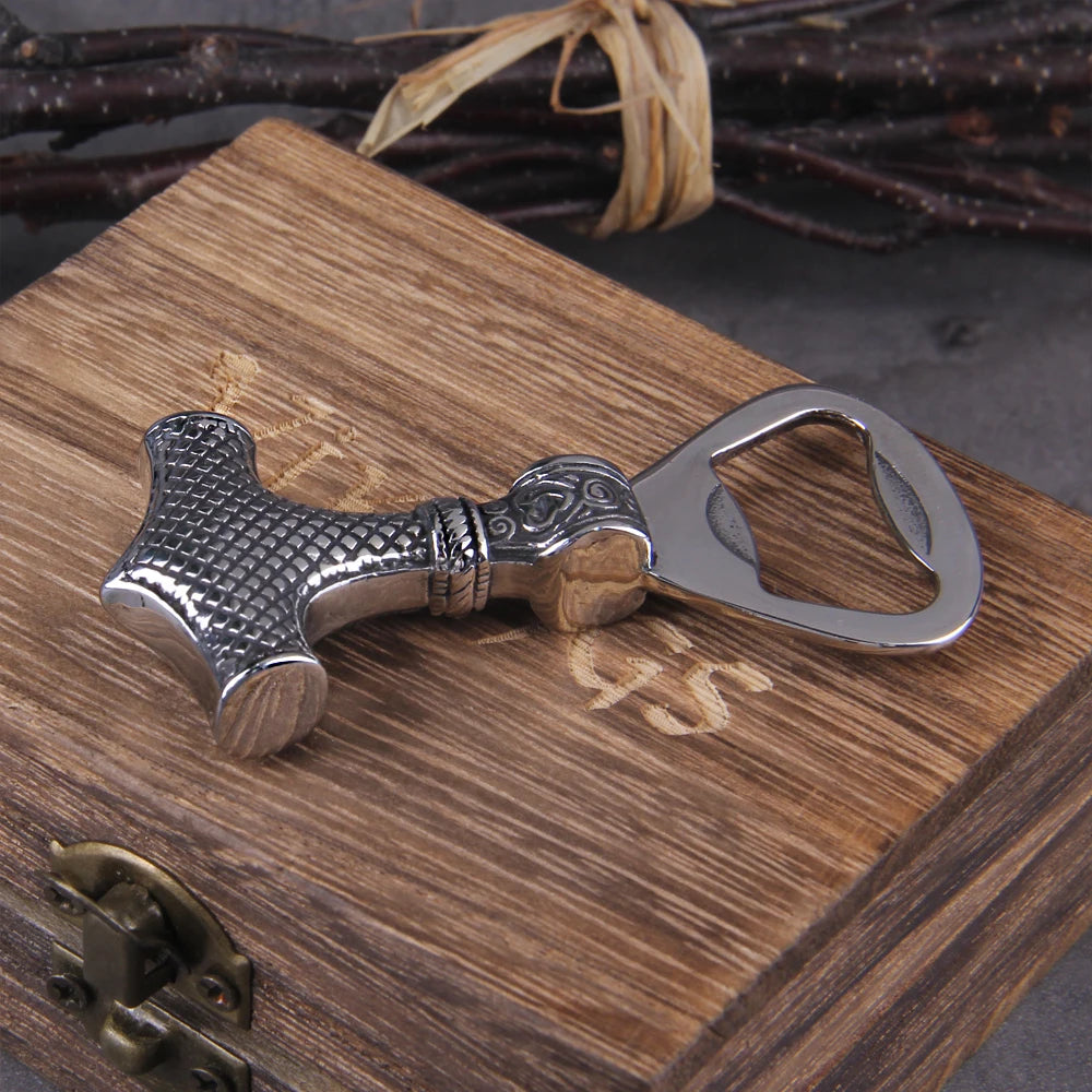 Nordic Viking Thor Hammer Bottle Opener with Wooden Box - Madeinsea©