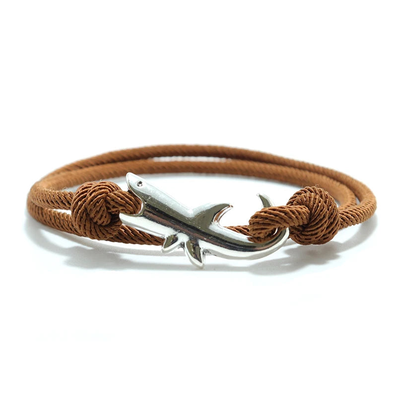 Shark Bracelet with Adjustable Nautical Rope
