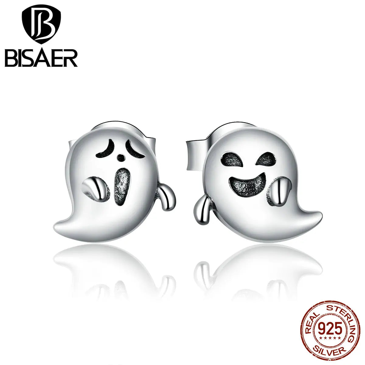 BISAER Boucles d'oreilles en argent sterling 925 pour femme, bijoux fantaisie en forme de petit diable, cadeau d'Halloween, EFE421