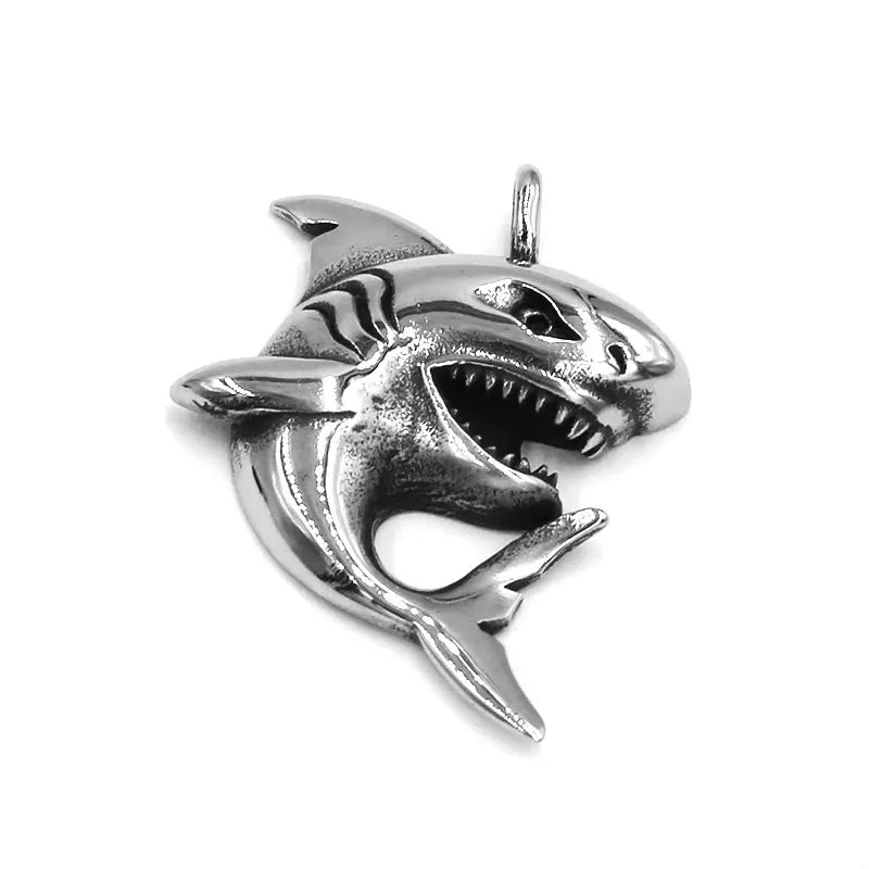 Fashion Shark Pendant Stainless Steel Jewelry Animal Fierce Shark Biker Mens Pendant SWP0542A