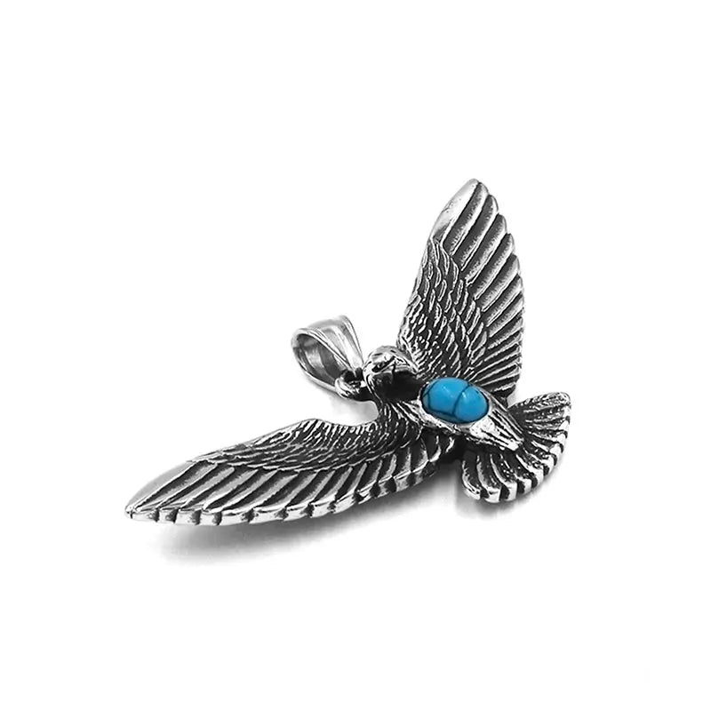Blue Stone Eagle Pendant Stainless Steel Jewelry Fashion Anima Eagle Biker Mens Pendant Wholesale SWP0573A
