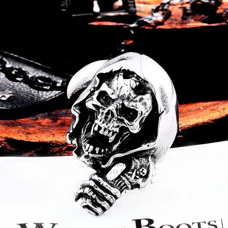 Beier new store 316L Stainless Steel ring skull Men's skull ring punk biker hand for gift High-quality jewelry LLBR8-559R