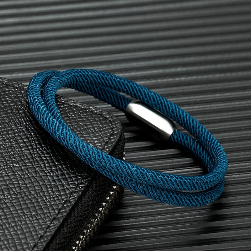 MKENDN Trendy Men Survival Bracelet Outdoor Camping Rescue Emergency Rope Bracelet For Women Stainless Steel Magnet Sport Buckle - Madeinsea©