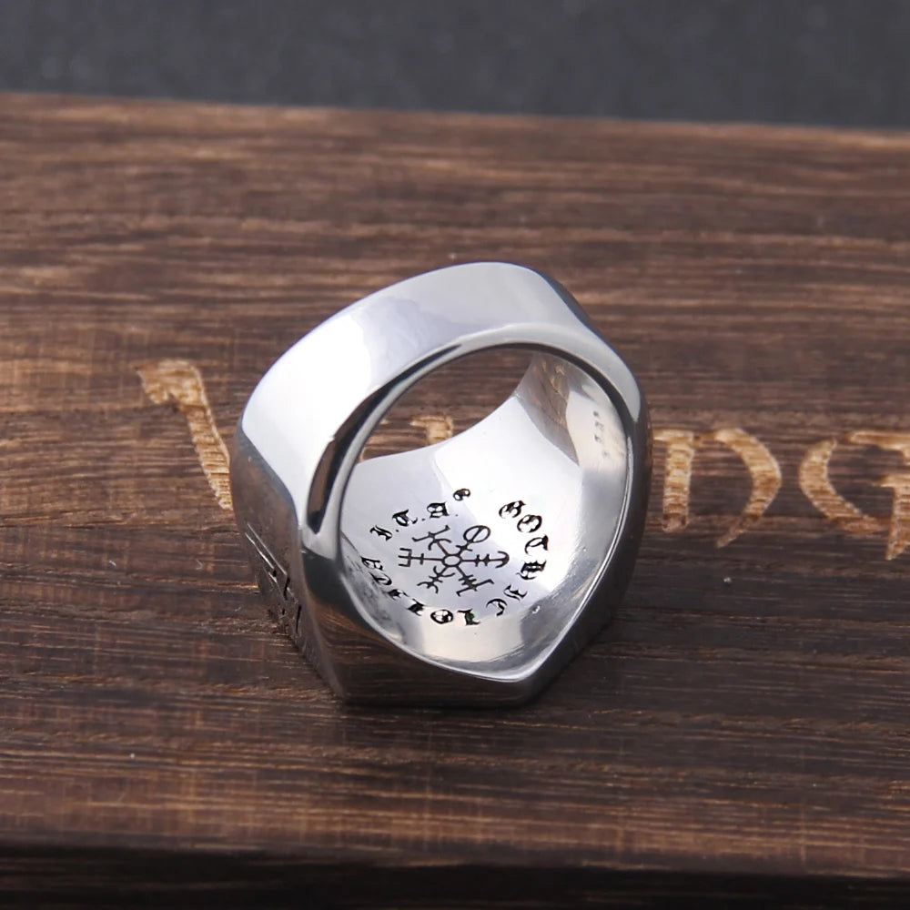 Stainless Steel Viking Compass Runic Ring - Madeinsea©