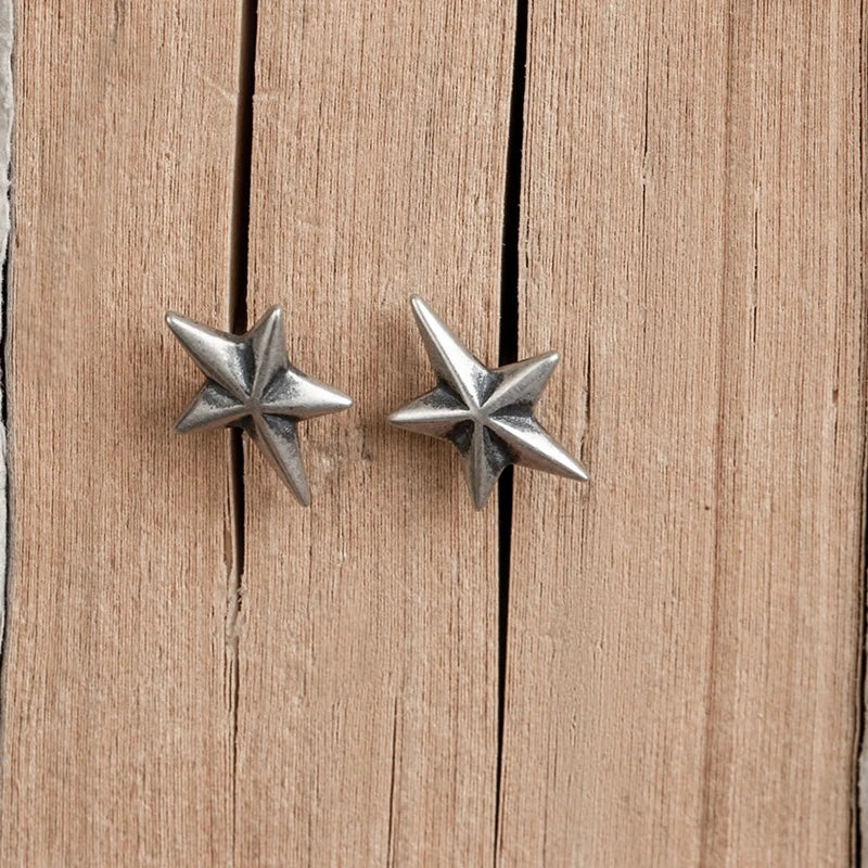 MKENDN 100% 925 Sterling Silver Creative Retro Star Stud Earring Men Women Trendy Street Punk Style Ear Pin Fine Jewelry