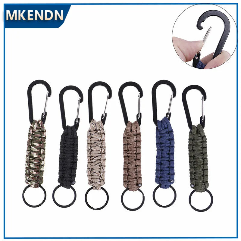 MKENDN Fashion Outdoor Umbrella Rope Keychain Climb Keychain Tactical Survival Tool Carabiner Hook Cord Backpack Buckle