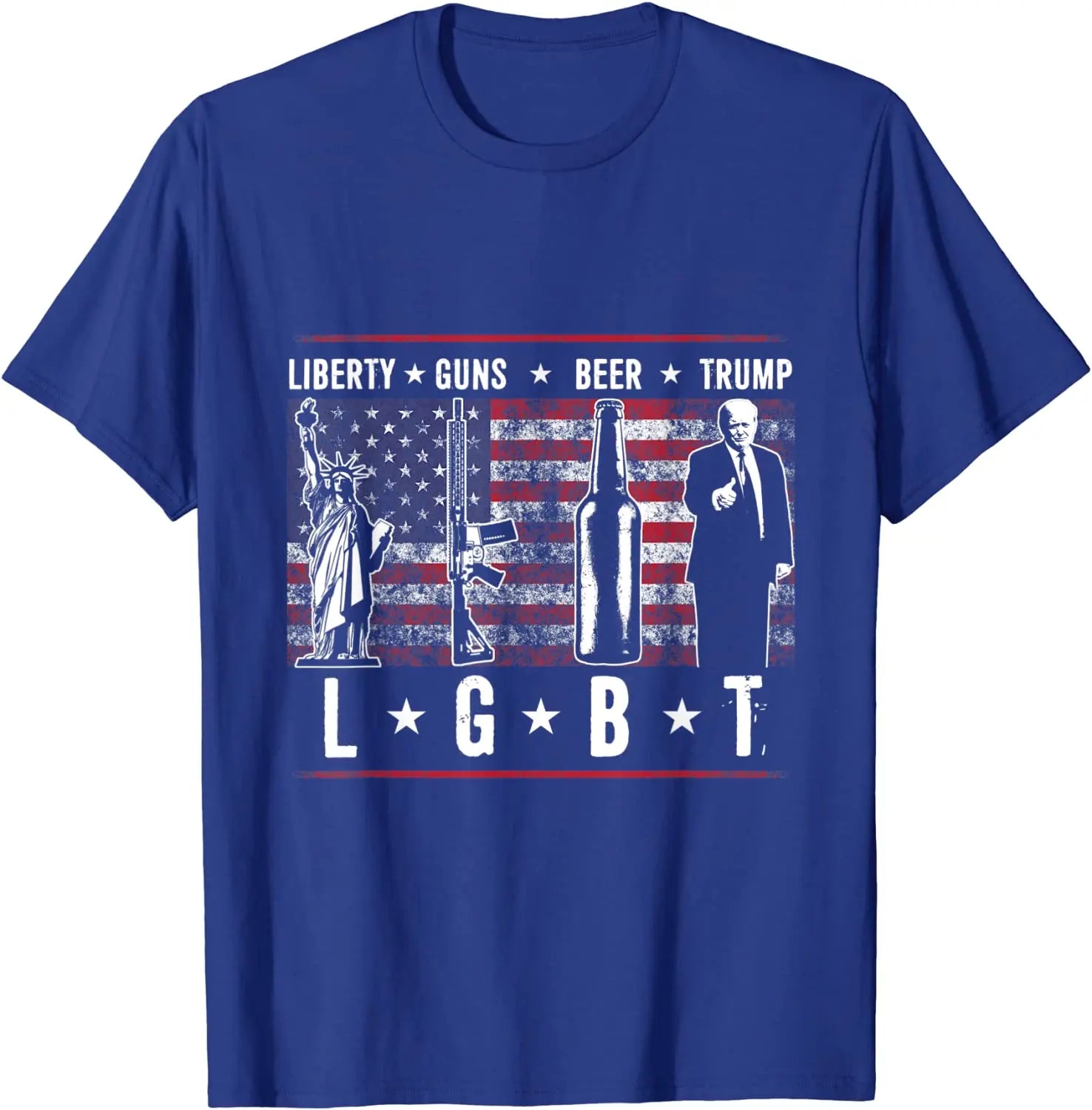 Liberty Guns Beer Trump T-shirt LGBT Parody Lustige Geschenk Tops Tees Marke Casual Baumwolle Männer T Shirts Casual