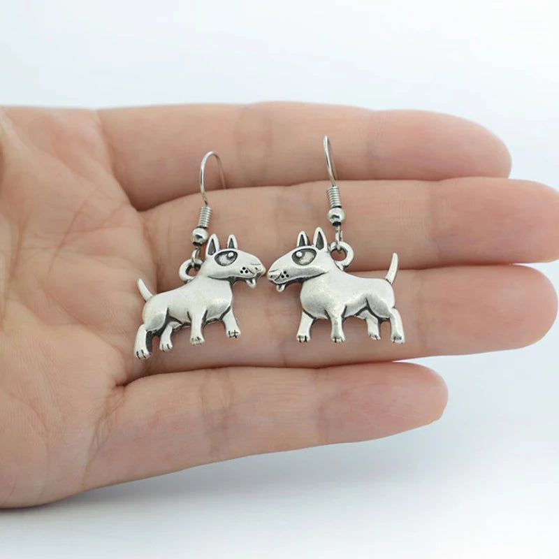 New Retro Fashion Bull Terrier Drop Earring Women Boho Cute Dog Brincos Lover Gifts Jewelry Dangle Earrings For Girls Pendientes