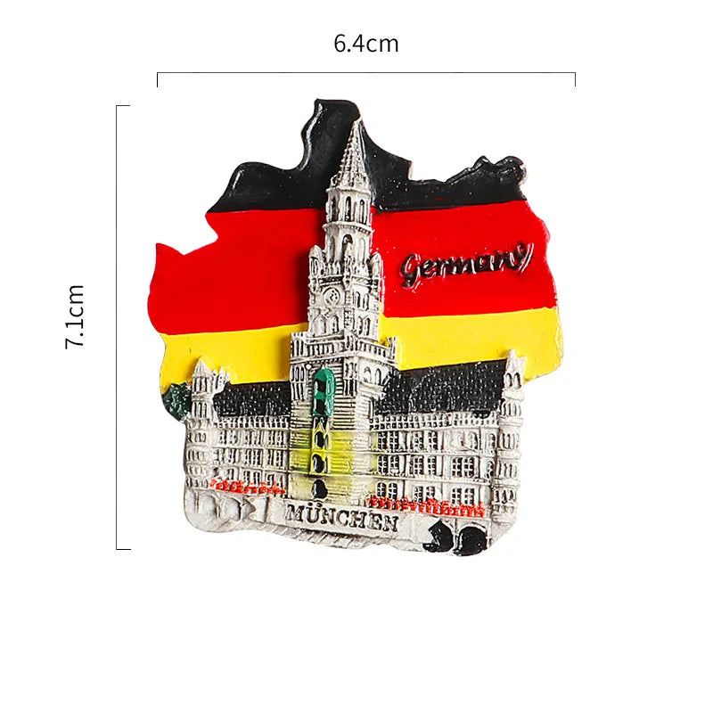 Aimants magnétiques pour réfrigérateur - Souvenirs touristiques du monde entier - France, Paris, Japon - Prague, Thaïlande, Allemagne, Italie