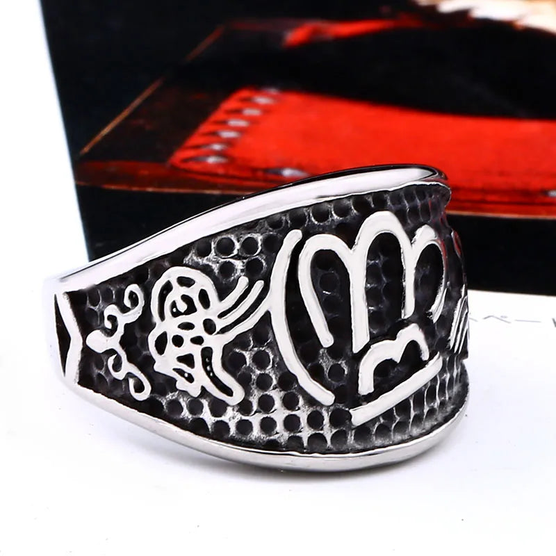 BEIER 316L stainless steel Fashion crown letters men and women rings punk party high quality jewelry LLBR8-704R