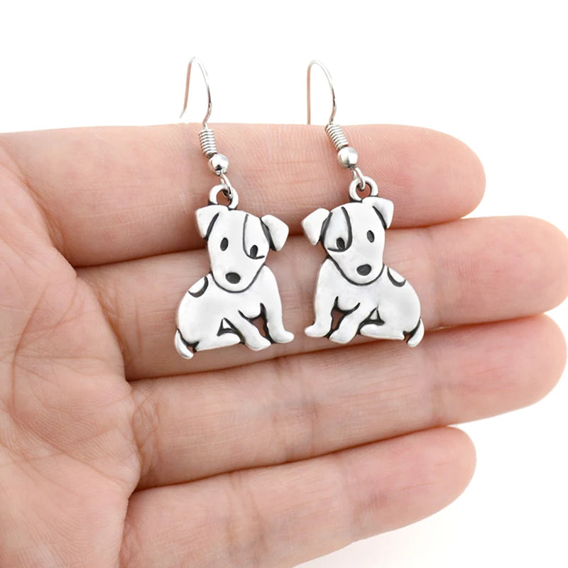 New Fashion Jack Russell Dangle Earrings For Women Brincos Boho Cute Dog Earring Pendientes Mujer Jewelry Best Gift Bijoux