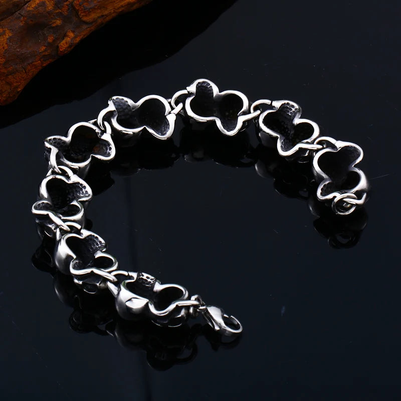 Bracelet Beier en acier inoxydable 316L pour homme, bijou tendance, motif tête de mort, style punk, fête, haute qualité, LLBC8-002C