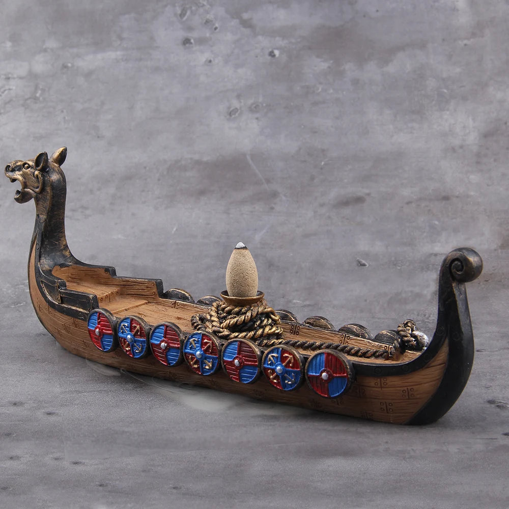Viking Dragon Boat Incense Burner - Holder