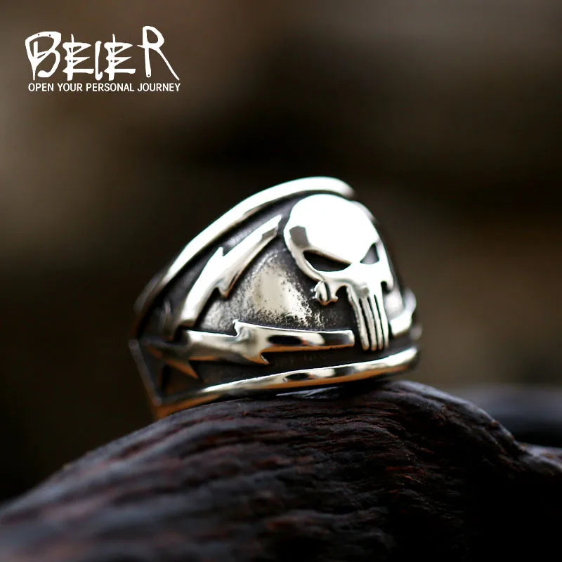 Movie Steel Warrior Men's Ring Skull Shape Ring Men's New Fashion Retro Horror Ring Metal Accessories Jewelry - Madeinsea©