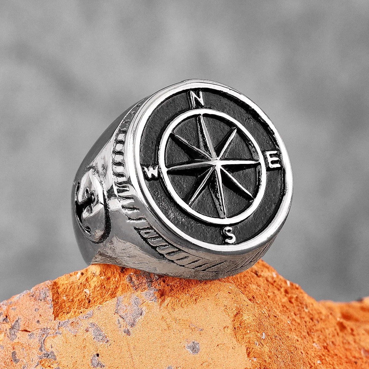 Anchor and Compass Men's Ring - Madeinsea©