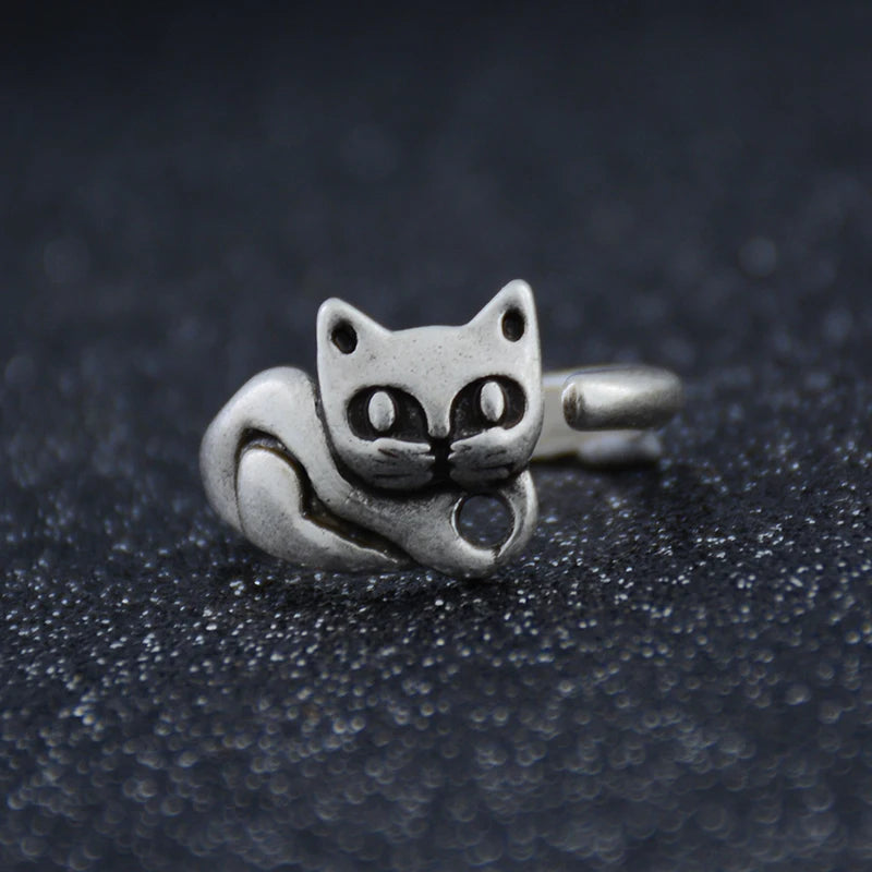 New Fashion Cat Rings For Women Men Anel Boho Brass Knuckle Anillos Couple Animal Ring Gift For Pet Lovers Party Jewelry