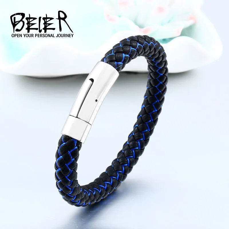 Beier Genuine Cowhide Bracelet Classic styles for men and women Buddha Bracelet trendy fashion personality jewelry LLBC-L019