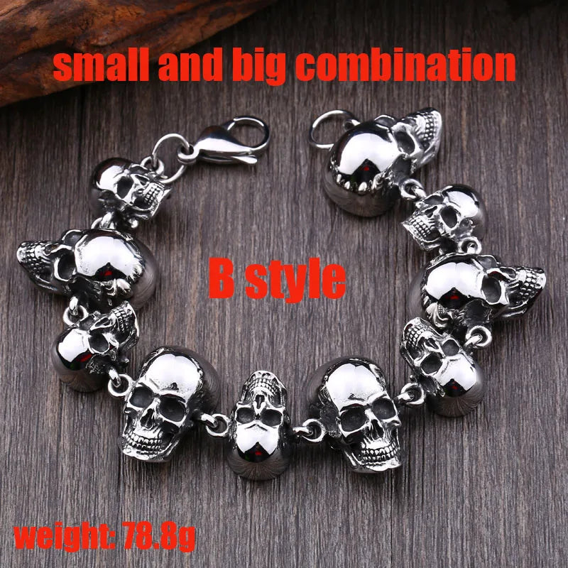Beier 316L Stainless Steel bracelet punk skull Bracelet For Vintage Cool Dragon Style Men's Bracelet Jewelry LLBC8-036R