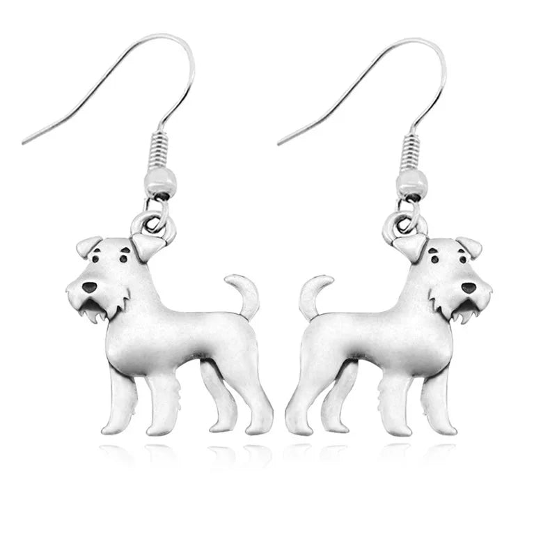 Vintage 3D Schnauzer -Airedale Earring Bohomian Dog Earings Fashion Jewelry Drop Earrings For Women Pendientes Best Friend Gifts