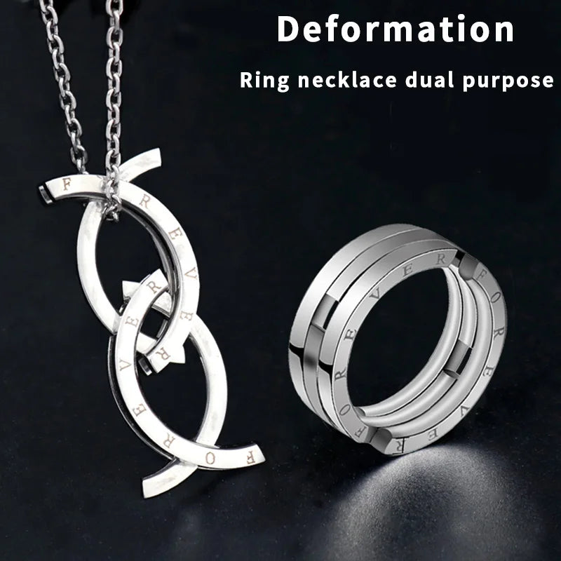 Bague pour homme en acier inoxydable 316L Beier au design unique et réglable avec gravure Forever Kissing Fish, cadeau pour couple LLBR-R132R