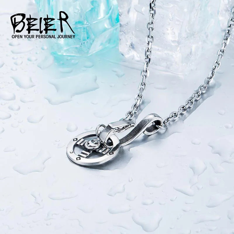Beier 5mm stainless steel necklace new style Takahashi Goro boy man necklace pendant Fashion Jewelry LLBN1042