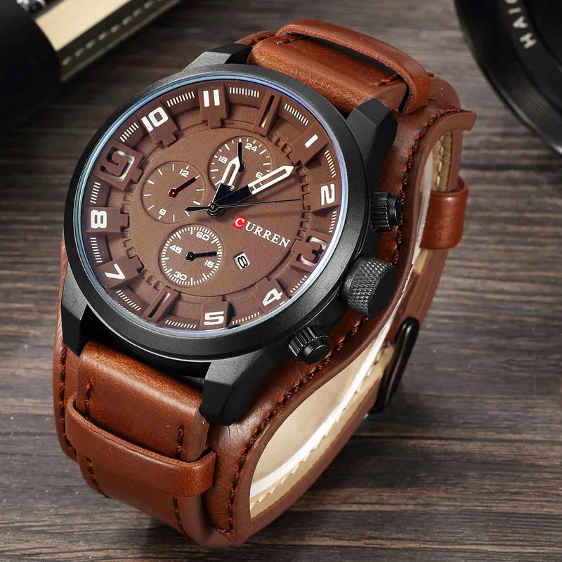 Nouvelles montres CURREN de marque de luxe pour hommes, montre à quartz avec bracelet en cuir, montre-bracelet de sport décontractée, horloge de date, Relojes 8225