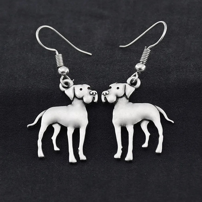 Vintage 3D Great Dane Drop Big Earring Dog Charms Bohe Earrings For Women Brincos Long Earings fashion Jewelry Pendientes Mujer
