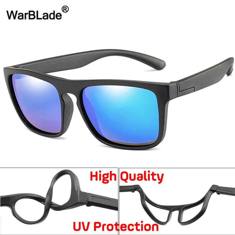 WarBlade New Kids Silica Soft Sunglasses Polarizing Square Boys Girls Brand Eyeglasses Infant UV400 Breakproof Sunglasses - Madeinsea©