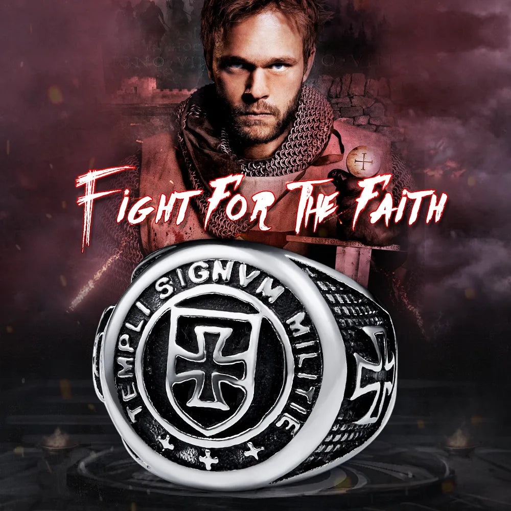 BEIER 316L Stainless Steel Cross Men's Ring Retro Cross Temple Knight Partial High Quality Jewelry LLBR8-280R - Madeinsea©