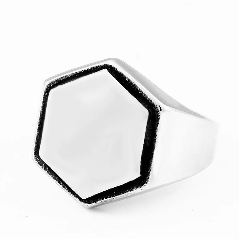 Bague pour homme en acier inoxydable 316L Beier avec motif hexagonal brillant et tendance, bijou de haute qualité, cadeau LLBR8-031R