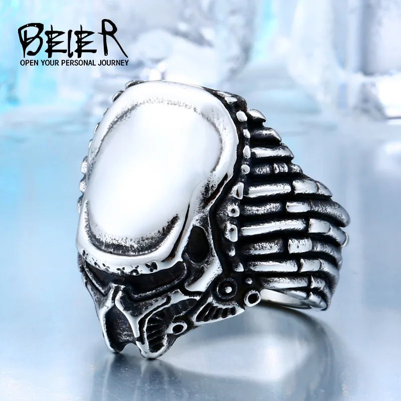 BEIER 2018Predator Elders Bague Prix Usine Acier Inoxydable Titane Punk Heavy Metal Film Bijoux BR8-217