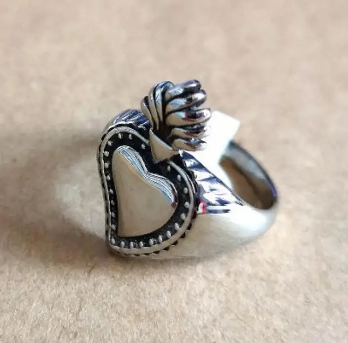 Crown Heart Ring With Irish Celtic Knot Symbol - Madeinsea©