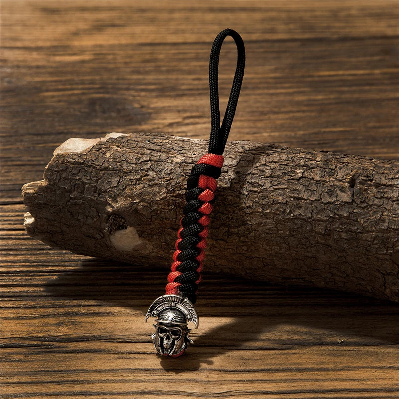 Vikings Roman Centurion Helmet Keychains Knife Paracord Rope Pendant Men Bag Car Keyring Navy EDC Paracord Accessories Jewelry