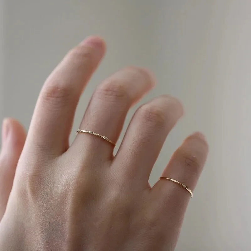 925 Sterling Silber Französischer schlichter Ring Damen 14 Karat Vergoldung Pavé Kristall Schwanzring Mode Hochzeit Party Schmuck Geschenk