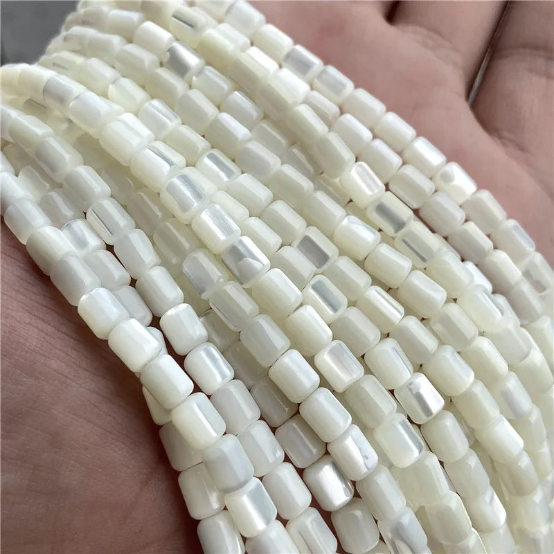 5x6mm Natural White Mother of Pearl Shell Beads Rondelle Barrel Shape Freshwater Shell Beads For Jewelry Making DIY Supply 15"