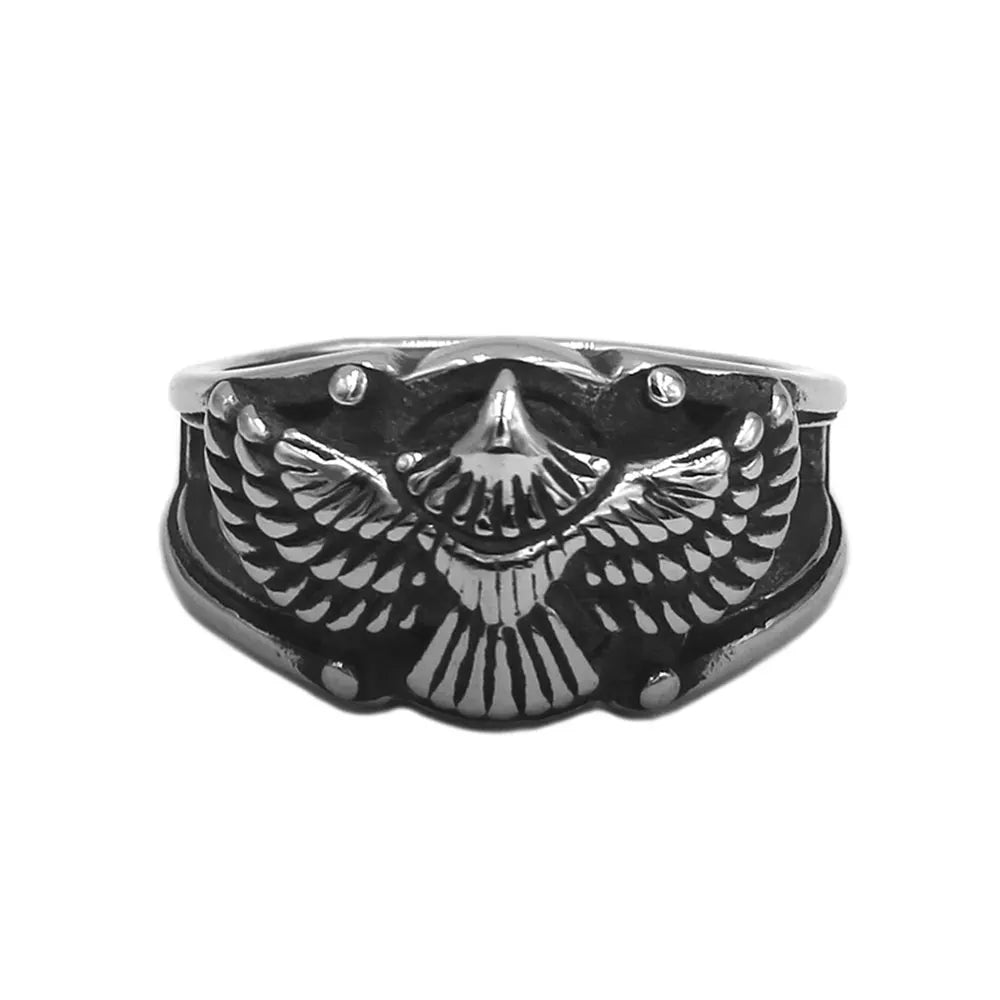 Fashion Eagle Ring Stainless Steel Jewelry Vintage Classic Spirit of Eagle Mens Ring Gift SWR1000A