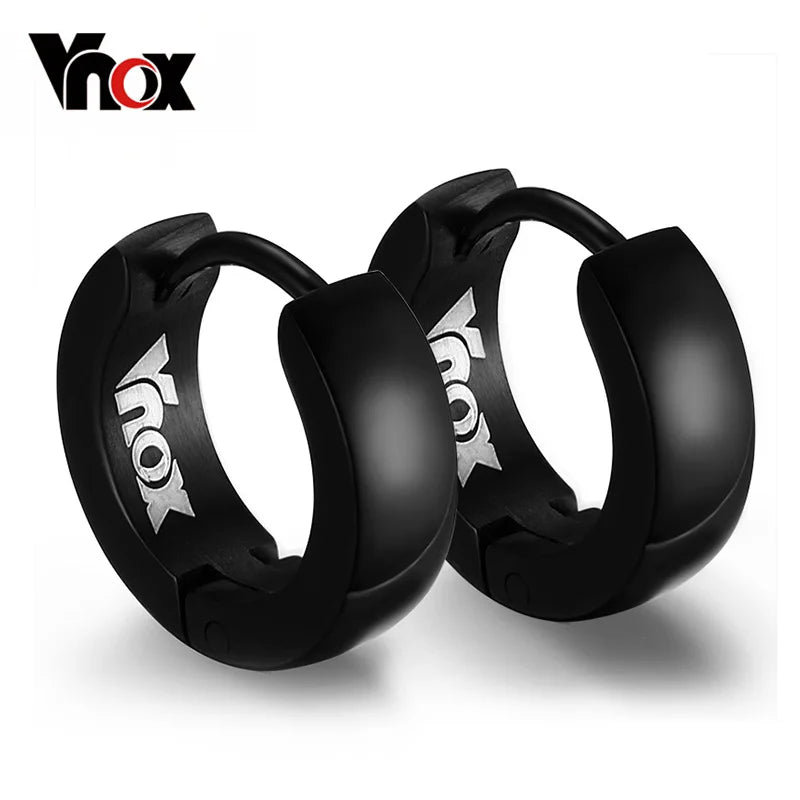 VNOX Cute Hoop Earrings for Men Punk Stainless Steel Huggie Small Earrings 4 Color - Madeinsea©