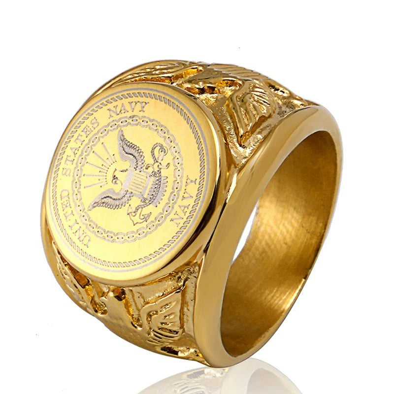 Golden USMC US MARINE CORPS Ring - Madeinsea©