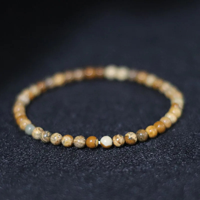 4mm Kleine Stein Armband Für Frauen Männer Hohe Qualität Karte Lava Tiger Augen Perlen Braclet Yoga Charme Braslet Zubehör Schmuck