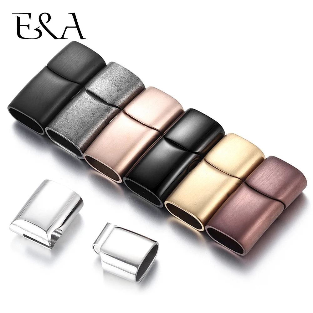 Stainless Steel Magnetic Clasp 12*6mm Hole Bracelet Magnet Clasp DIY Accessories Leather Jewelry Making Finding Supplies
