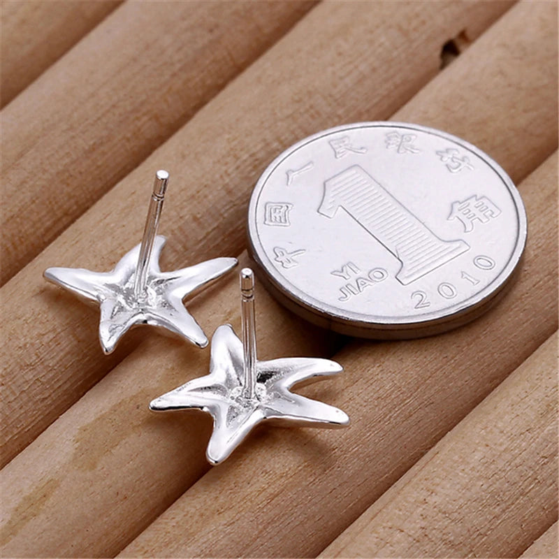 DOTEFFIL 925 Sterling Silver Starfish Stud Earrings For Woman Wedding Engagement Fashion Party Charm Jewelry - Madeinsea©