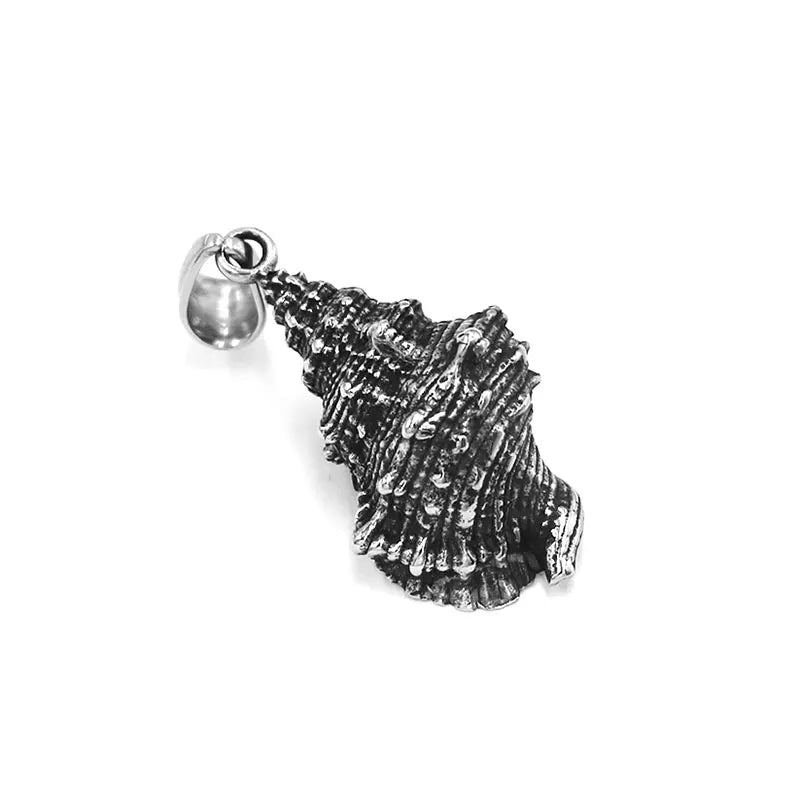 Fashion Conch Pendant Stainless Steel Jewelry Shell Biker Mens Women Gift SWP0584A