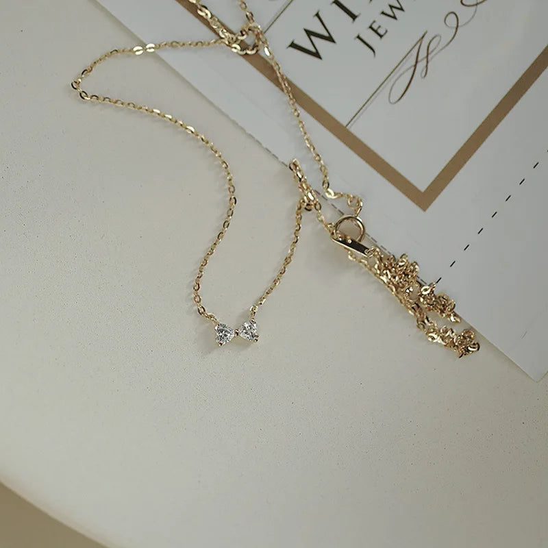 925 Sterling Silver Korean Simple Bowknot Pendant Clavicle Chain Necklace Women Light Luxury Temperament Party Jewelry